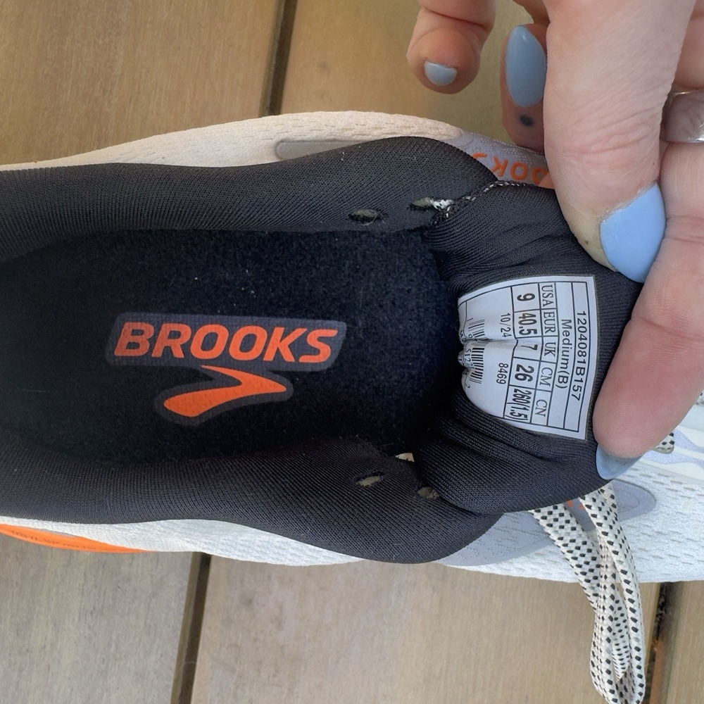 Brooks Glycerin 21 Womens 9 Running Shoes Ecru Orange Black 1204081B157 DNA LOFT - Picture 7 of 7